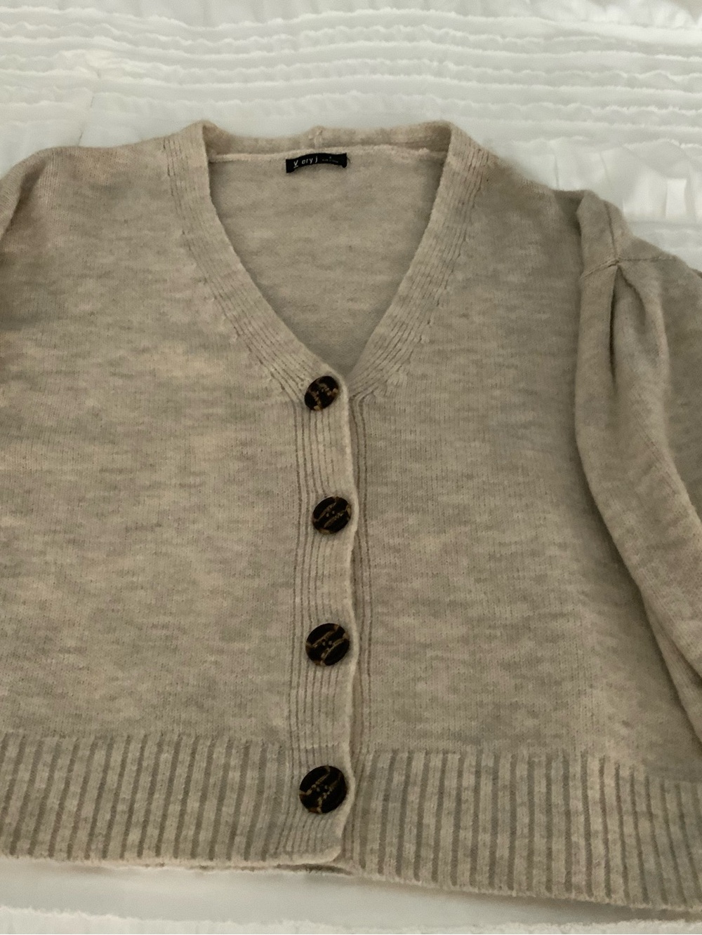 Very J Women's Crewneck Sweater - Light Taupe Heather